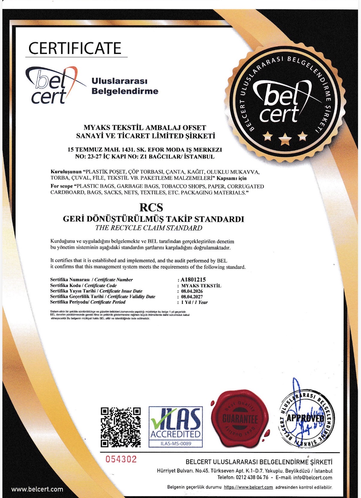 RCS belgesi